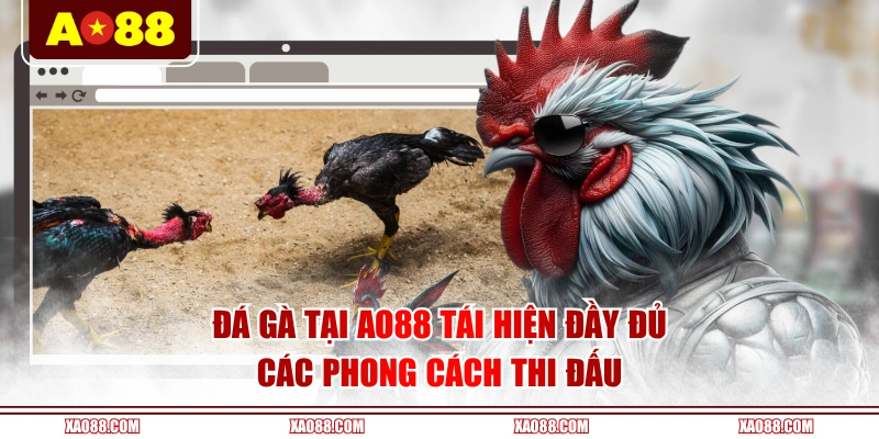 Đá gà tại AO88 tái hiện đầy đủ các phong cách thi đấu